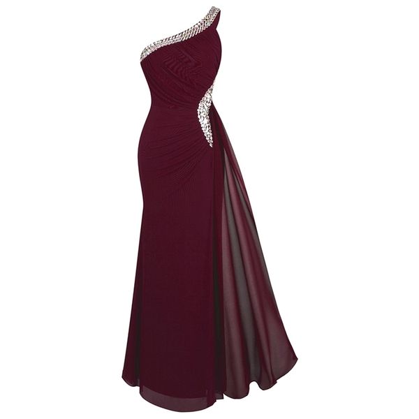 angel-fashions women's one shoulder evening dress long pleated beading formal party gown wine red 411 t200604, Black;gray
angel-fashions women's one shoulder evening dress long pleated beading formal party gown wine red 411 t200604, Black;gray