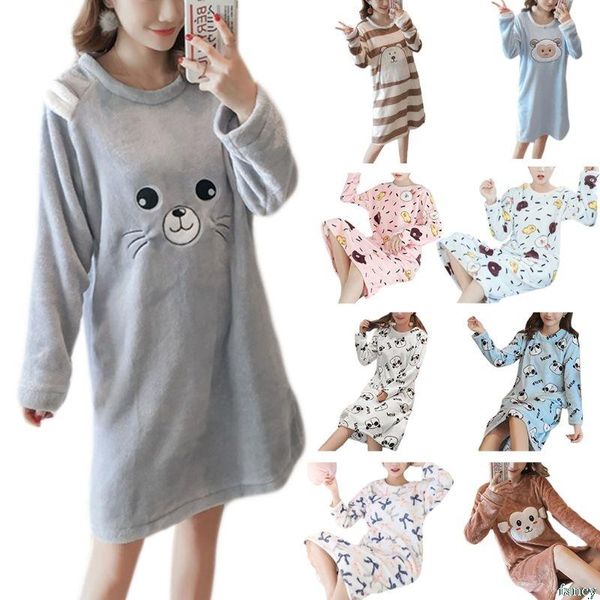 womens winter thicken flannel long sleeve nightgown cute cartoon animal bear printed sleepwear sweet student loose knee length, Black;red
womens winter thicken flannel long sleeve nightgown cute cartoon animal bear printed sleepwear sweet student loose knee length, Black;red