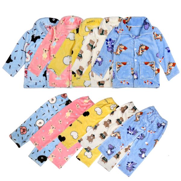 and winter children's flannel pajamas autumn suit boys kids coral veet girls home wear, Blue;red
and winter children's flannel pajamas autumn suit boys kids coral veet girls home wear, Blue;red