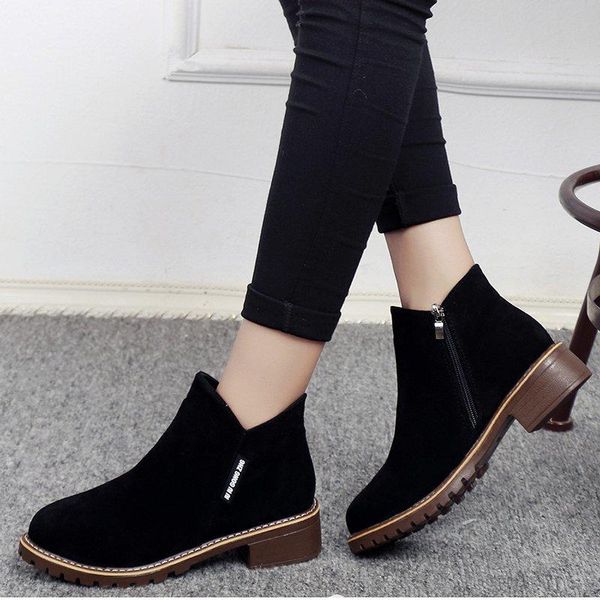 boots solid ankle for women shoes woman flock autumn winter female metal buckle zipper platform short plus size, Black
boots solid ankle for women shoes woman flock autumn winter female metal buckle zipper platform short plus size, Black