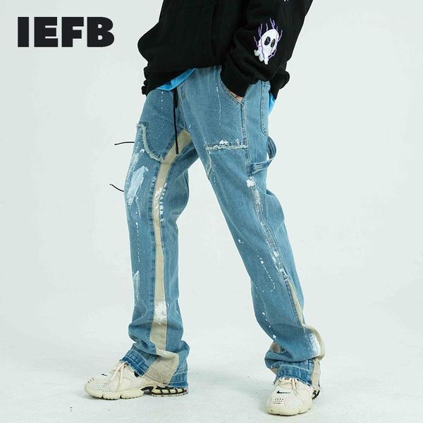 men's jeans iefb painted trousers men's streetwear drawstring frayed side ribbon loose denim hip hop harajuku pants trendy cloth y, Blue
men's jeans iefb painted trousers men's streetwear drawstring frayed side ribbon loose denim hip hop harajuku pants trendy cloth y, Blue