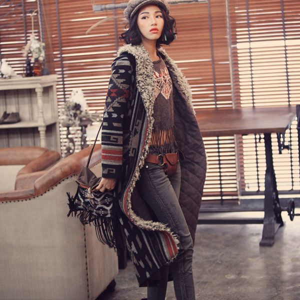 original design aigyptos women autumn winter vintage national trend thick warm long woollen padded jacket coat, Black
original design aigyptos women autumn winter vintage national trend thick warm long woollen padded jacket coat, Black