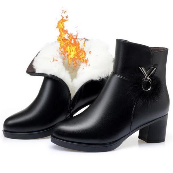 new warm snow boots winter shoes fashion boots real fur metal genuine leather shoes woman women warm ankle, Black
new warm snow boots winter shoes fashion boots real fur metal genuine leather shoes woman women warm ankle, Black