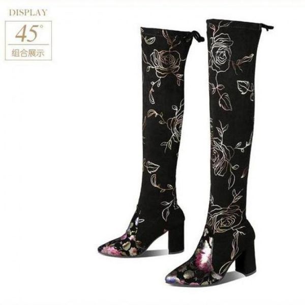 2020 new thigh high boots women over the knee print flower suede shoes woman autumn winter warm boots fashion shoes, Black
2020 new thigh high boots women over the knee print flower suede shoes woman autumn winter warm boots fashion shoes, Black