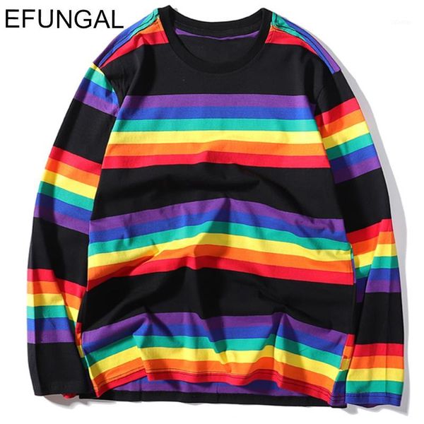 men's t-shirts rainbow stripe casual men women 2021 harajuku streetwear autumn basic tees hip hop t shirt fashion long sleeve1, White;black
men's t-shirts rainbow stripe casual men women 2021 harajuku streetwear autumn basic tees hip hop t shirt fashion long sleeve1, White;black