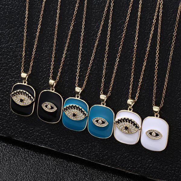 2020 new fashion stainless steel square oil drop devil's eye pendant necklace for women charm female cz jewelry gift, Silver
2020 new fashion stainless steel square oil drop devil's eye pendant necklace for women charm female cz jewelry gift, Silver