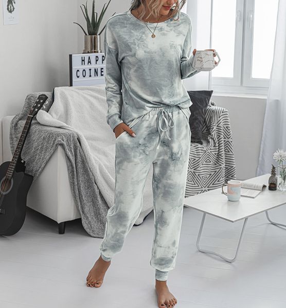 women suits leisure home wear suit spring autumn long sleeve o-neck +lace-up long pants 2 piece sets, Gray
women suits leisure home wear suit spring autumn long sleeve o-neck +lace-up long pants 2 piece sets, Gray