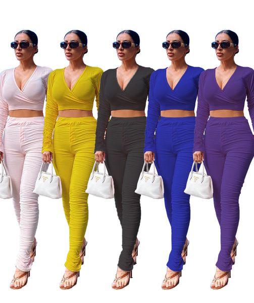 designer womens two piece set solid color pleated long sleeve v-neck trousers 2-piece jogging sports hoodie tights suit s-3xl, Gray
designer womens two piece set solid color pleated long sleeve v-neck trousers 2-piece jogging sports hoodie tights suit s-3xl, Gray