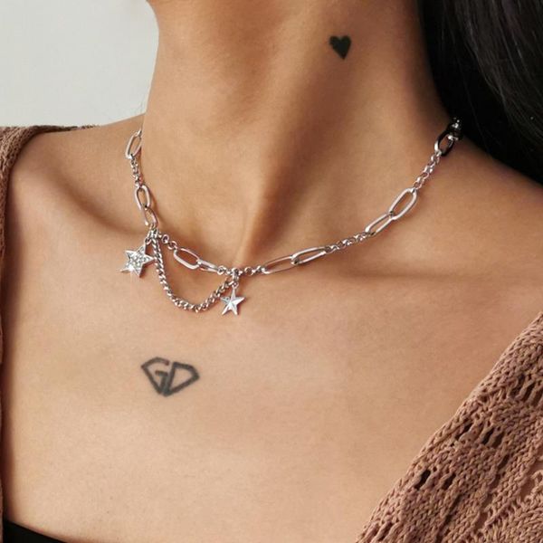 2021new punk fashion metal star lasso thick chain necklace ladies sweet romantic short necklaces girl charm jewelry lover gift, Golden;silver
2021new punk fashion metal star lasso thick chain necklace ladies sweet romantic short necklaces girl charm jewelry lover gift, Golden;silver