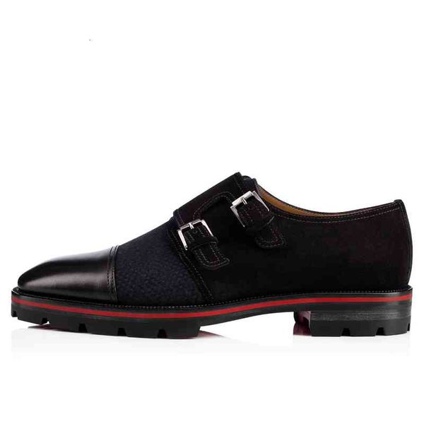 sale-fashion men dress shoes black leather loafers formal business red sole