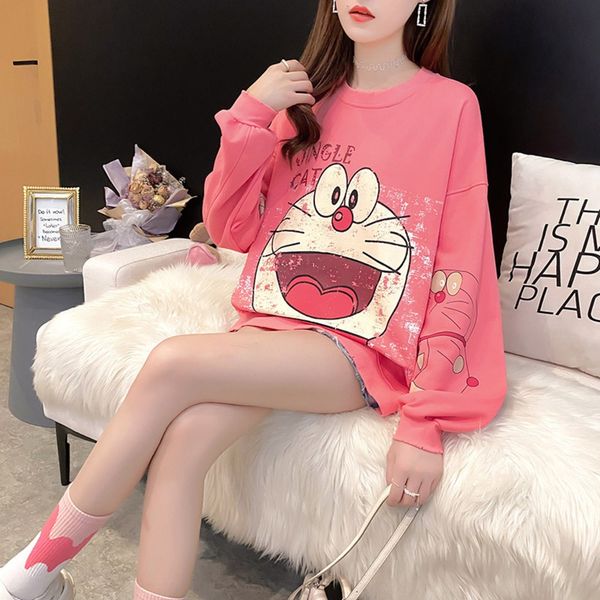 spring and autumn 2020 coat sweater new korean loose cute cartoon sweater women's round neck fashion thin versatile long sleeve coat tr, Black
spring and autumn 2020 coat sweater new korean loose cute cartoon sweater women's round neck fashion thin versatile long sleeve coat tr, Black