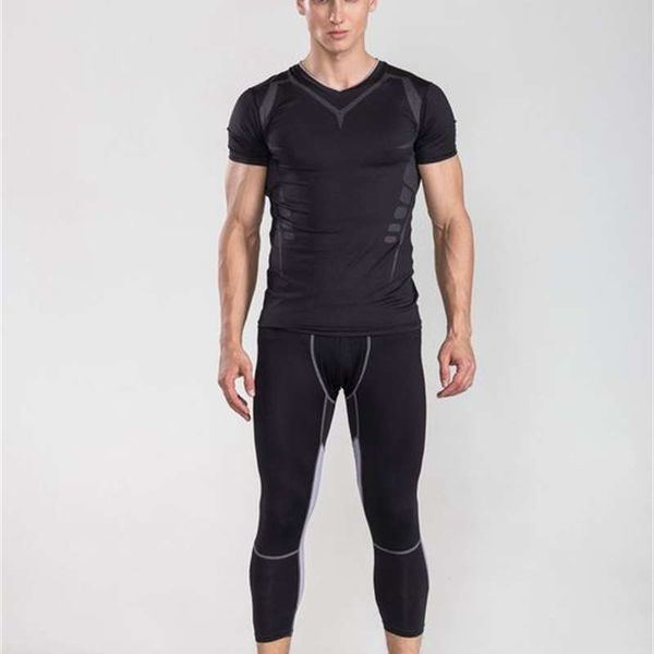 short sleeve capris pro basketball gym set moisture wicking running training sportswear for men, Gray
short sleeve capris pro basketball gym set moisture wicking running training sportswear for men, Gray