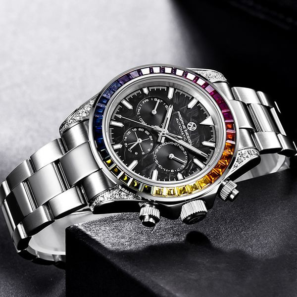 pagrne design 40mm men's watches stainless steel waterproof mechanical brand sapphire glass automatic watch mens clock, Slivery;brown
pagrne design 40mm men's watches stainless steel waterproof mechanical brand sapphire glass automatic watch mens clock, Slivery;brown