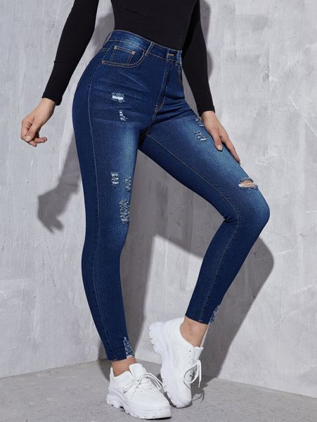 high stretch raw hem skinny jeans i1q3#, Blue 
high stretch raw hem skinny jeans i1q3#, Blue