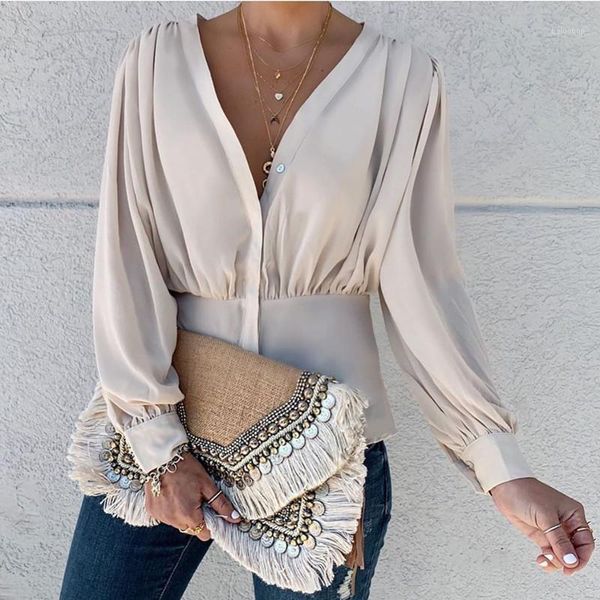 sun bao ban 2020 european and american-style new style women's clothing white v-neck loose-fit long-sleeve shirt1
sun bao ban 2020 european and american-style new style women's clothing white v-neck loose-fit long-sleeve shirt1