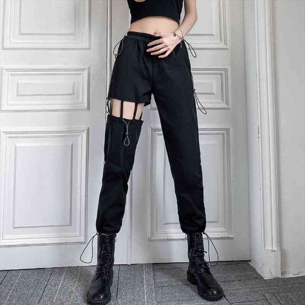 cargo pants for women black high street trousers elastic waist pant female fashion high waist pants casual trouser, Black;white
cargo pants for women black high street trousers elastic waist pant female fashion high waist pants casual trouser, Black;white