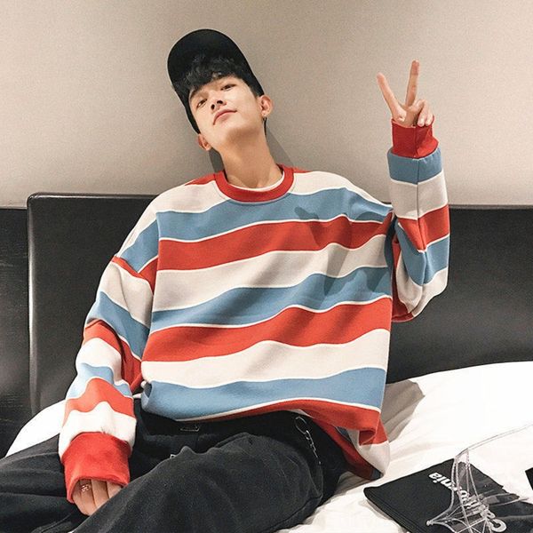 eyhqm autumn new striped t-shirt men's sleeve long korean style trendy t-shirt sweater men's ins internet celebrity handsome sweat, Black
eyhqm autumn new striped t-shirt men's sleeve long korean style trendy t-shirt sweater men's ins internet celebrity handsome sweat, Black