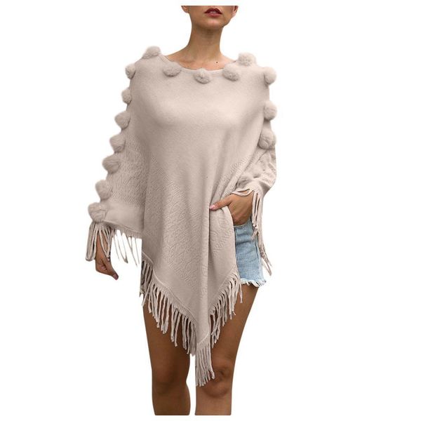 womens cape cloak tassel knit poncho loose pullover sweater coat shawl autumn winter female solid ponchos with hair ball, White;black
womens cape cloak tassel knit poncho loose pullover sweater coat shawl autumn winter female solid ponchos with hair ball, White;black