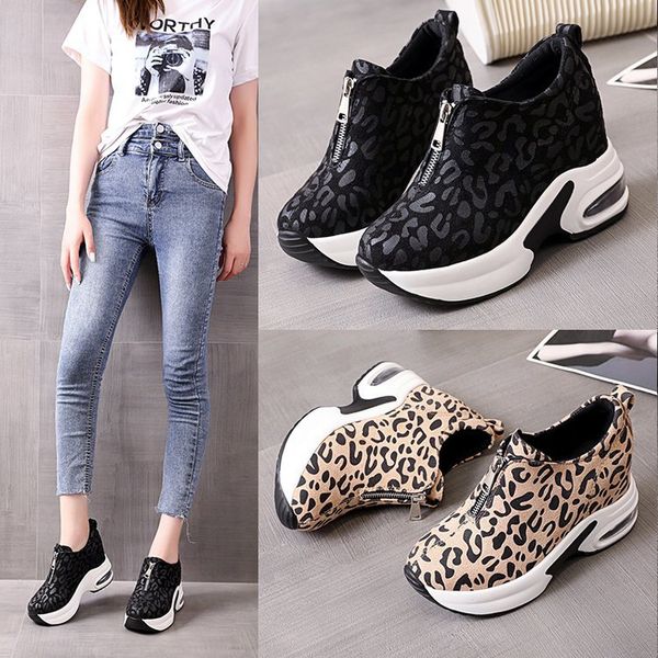 running shoes 2022 women new design leopard sneaker females thick bottom front zipper wedges casual comfort classic breathable sport shoes 3, Black
running shoes 2022 women new design leopard sneaker females thick bottom front zipper wedges casual comfort classic breathable sport shoes 3, Black