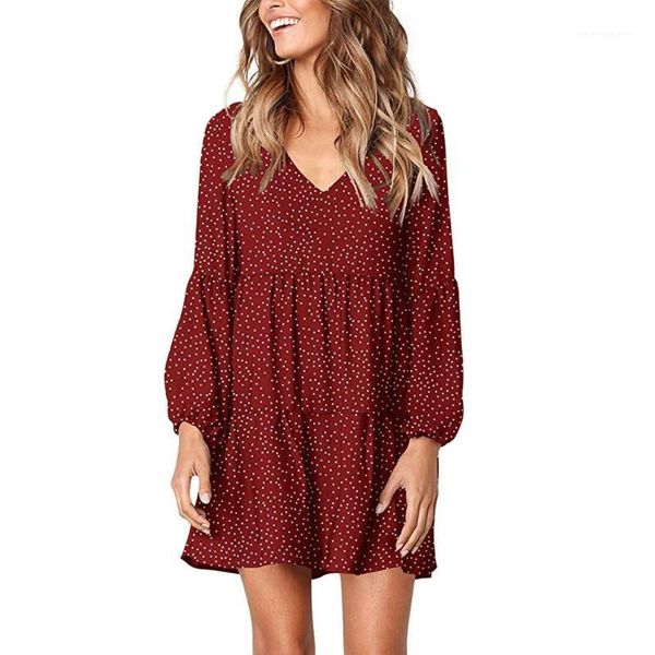 casual dresses women dot v-neckline knee-length dress short sleeve ruffle loose swing female straight dresses1, Black;gray
casual dresses women dot v-neckline knee-length dress short sleeve ruffle loose swing female straight dresses1, Black;gray