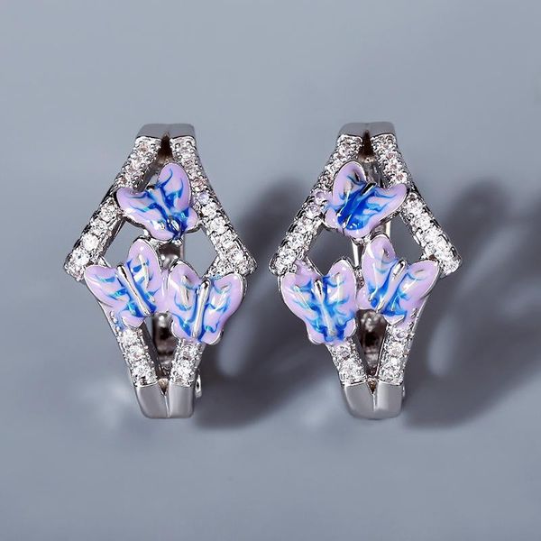 stud exquisite three blue butterfly earrings drip enamel ladies charm jewelry handmade 925 silver, Golden;silver
stud exquisite three blue butterfly earrings drip enamel ladies charm jewelry handmade 925 silver, Golden;silver