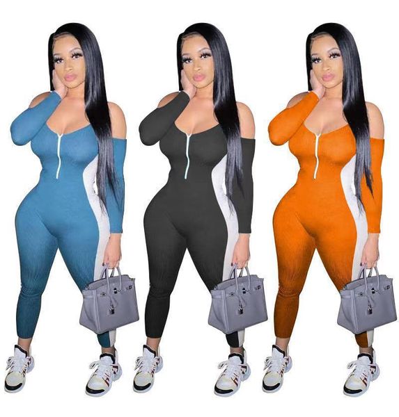designer women's jumpsuit thread tight zipper stitching sports one-piece suspender with open back jumpsuits for women, Black;white
designer women's jumpsuit thread tight zipper stitching sports one-piece suspender with open back jumpsuits for women, Black;white