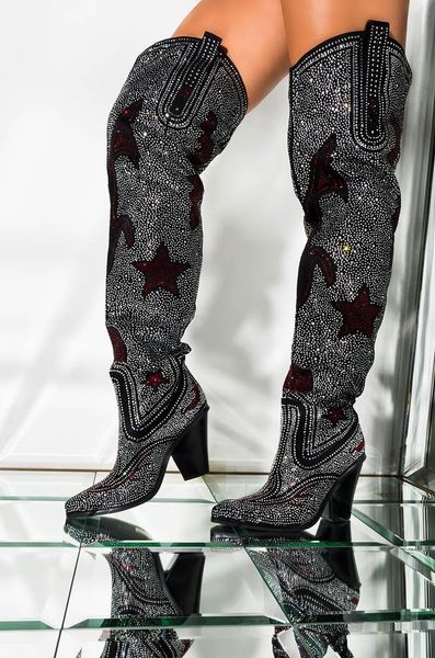 мода western кристалл высоких сапог lady остроконечные toe над коленом поскользнуться на громоздкой пинетки luxury коренастого каблука женск, Black
мода western кристалл высоких сапог lady остроконечные toe над коленом поскользнуться на громоздкой пинетки luxury коренастого каблука женск, Black