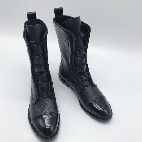 autumn winter 2020 new british style handsome women's boots boots mid tube splicing short large1, Black
autumn winter 2020 new british style handsome women's boots boots mid tube splicing short large1, Black