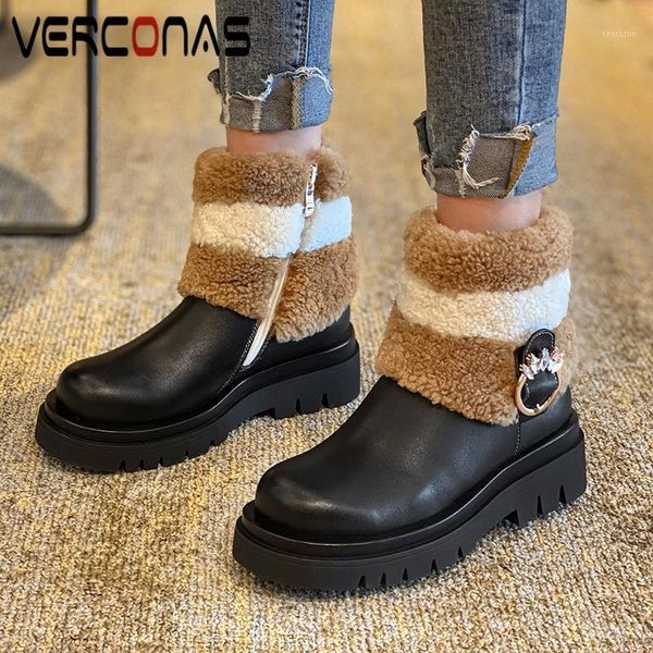boots verconas genuine leather women ankle autumn winter warm buckle platforms zipper shoes woman casual outdoor snow boots1, Black
boots verconas genuine leather women ankle autumn winter warm buckle platforms zipper shoes woman casual outdoor snow boots1, Black