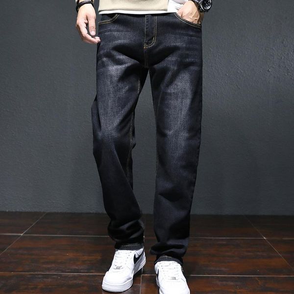 men's jeans autumn and winter denim straight loose large size high waist men stretch simple business trousers, Blue
men's jeans autumn and winter denim straight loose large size high waist men stretch simple business trousers, Blue