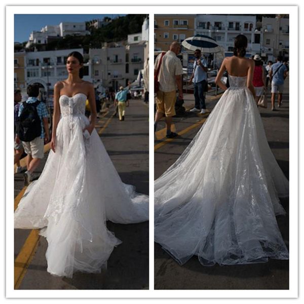 inbal dror 2021 wedding dresses with pockets sweetheart lace appliqued beads bridal gowns beach bohemia a line wedding dress, White
inbal dror 2021 wedding dresses with pockets sweetheart lace appliqued beads bridal gowns beach bohemia a line wedding dress, White