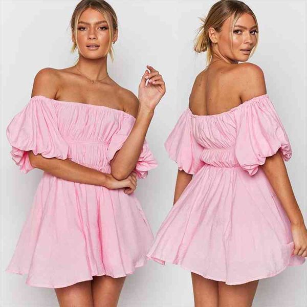 pink color off shoulder dress summer lantern sleeve high waist mini dresses, Black;gray
pink color off shoulder dress summer lantern sleeve high waist mini dresses, Black;gray