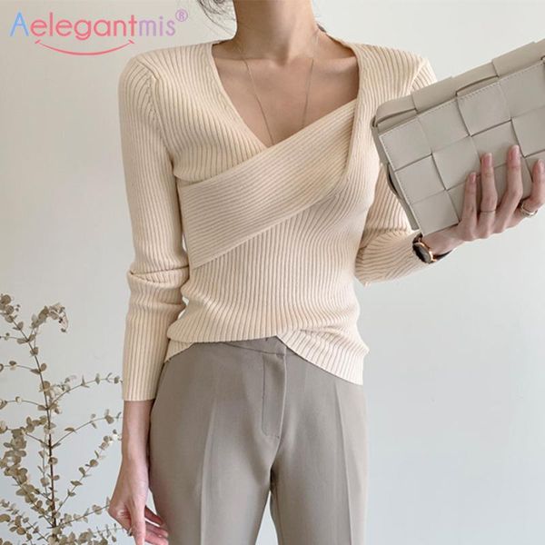 aelegantmis vintage v neck knitted sweater women ribbed criss cross pullovers slim soft solid jumpers korean female chic, White;black
aelegantmis vintage v neck knitted sweater women ribbed criss cross pullovers slim soft solid jumpers korean female chic, White;black