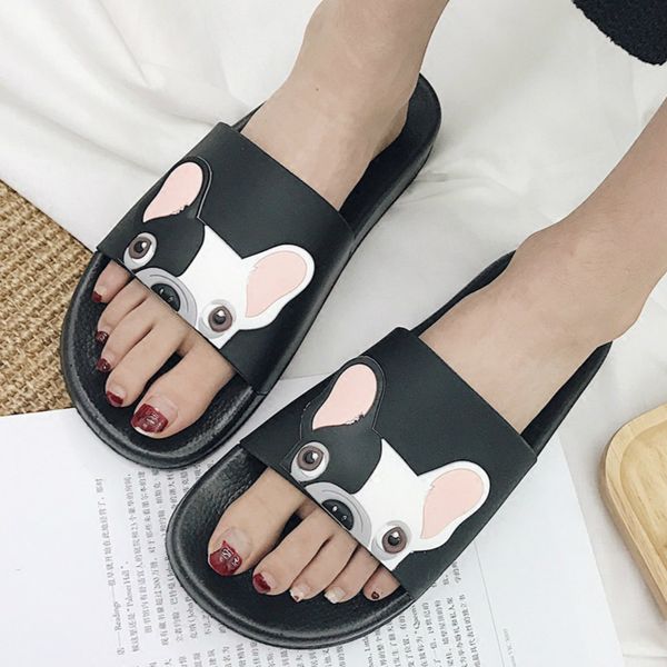 summer women slippers cartoon bulldog sandals flat comfortable beach slides cute funny bathroom floor home house shoes, Black
summer women slippers cartoon bulldog sandals flat comfortable beach slides cute funny bathroom floor home house shoes, Black