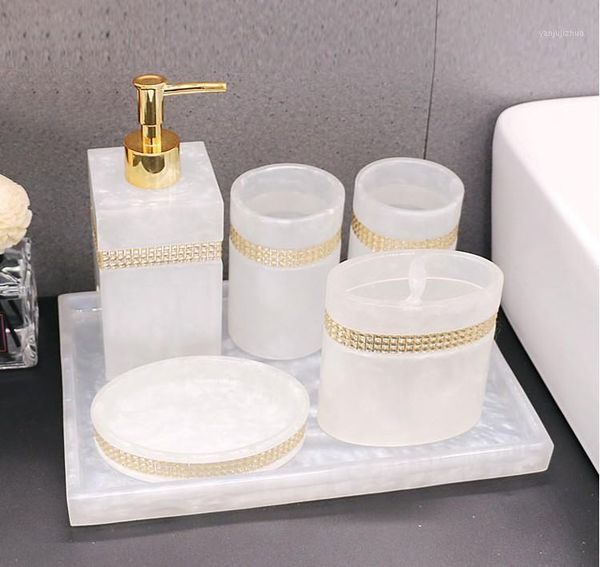 resin + rhinestone bathroom tray accessory set soap dispersr shower gel bottle toothbrush holder storage dish household articles1
resin + rhinestone bathroom tray accessory set soap dispersr shower gel bottle toothbrush holder storage dish household articles1
