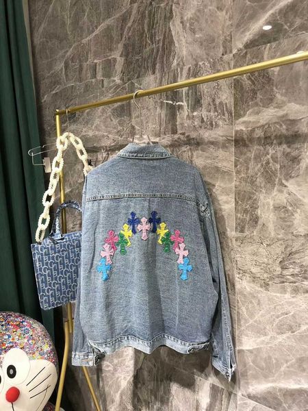autumn and winter ch new fashion brand net red croxin back cross skin denim jacket for men and women, Black
autumn and winter ch new fashion brand net red croxin back cross skin denim jacket for men and women, Black