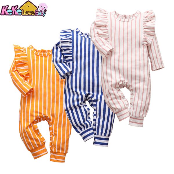 baby girl romper newborn baby clothes fall cotton solid color stripe ruffle design jumpsuit new born toddler clothing costume 201027, Blue
baby girl romper newborn baby clothes fall cotton solid color stripe ruffle design jumpsuit new born toddler clothing costume 201027, Blue