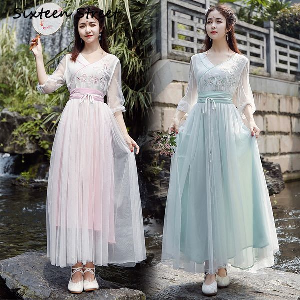 2021 elegant vintage floral mesh long women's embroidered chinese style hanfu v-neck ankle-length party dress in blue night pylh, Black;gray
2021 elegant vintage floral mesh long women's embroidered chinese style hanfu v-neck ankle-length party dress in blue night pylh, Black;gray