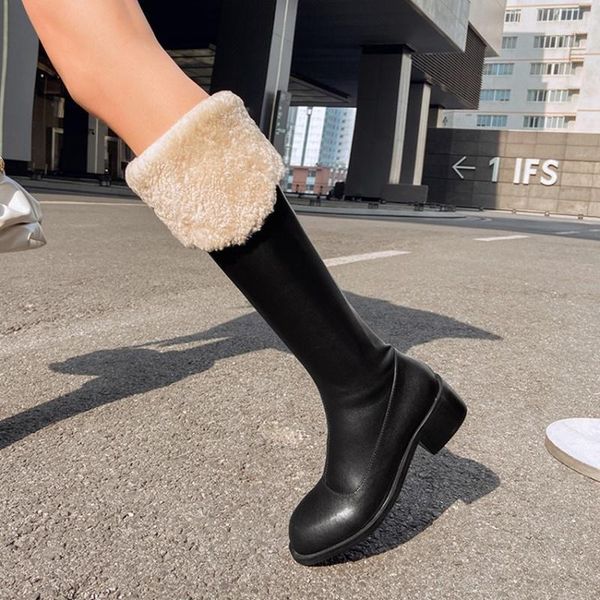 2020 winter women popular leather real lamb high boots warm snow boots long casual knee high zipper brown size 33-431, Black
2020 winter women popular leather real lamb high boots warm snow boots long casual knee high zipper brown size 33-431, Black