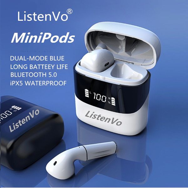 listenvo minipods беспроводные наушники мини bluetooth 5.0 гарнитуры tws 9d стерео водонепроницаемый наушники для андроид iphone
listenvo minipods беспроводные наушники мини bluetooth 5.0 гарнитуры tws 9d стерео водонепроницаемый наушники для андроид iphone