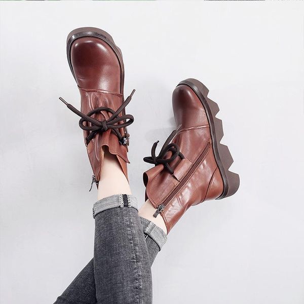 boots handmade genuine leather women retro 2021 autumn hollowed-out heel female platform fashion, Black
boots handmade genuine leather women retro 2021 autumn hollowed-out heel female platform fashion, Black