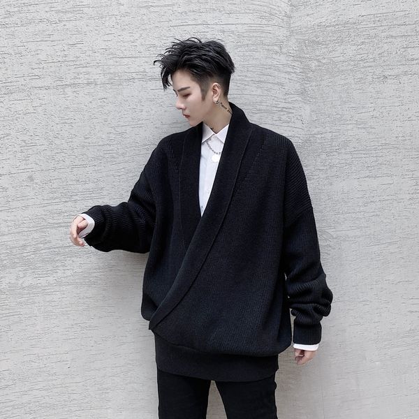 new autumn winter male women streetwear vintage fashion couple knit sweater men v-neck loose pullover sweater, White;black
new autumn winter male women streetwear vintage fashion couple knit sweater men v-neck loose pullover sweater, White;black