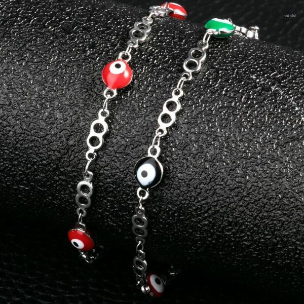 6mm evil eyes bracelets protect the one you love women stainless steel infinity charm ankle bracelets with extension chain1, Black
6mm evil eyes bracelets protect the one you love women stainless steel infinity charm ankle bracelets with extension chain1, Black