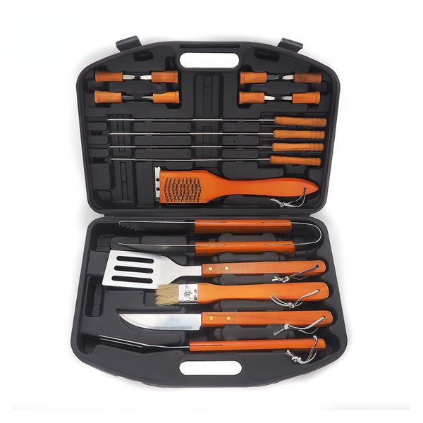 19-piece wooden handle barbecue tools outdoor multi-functional stainless steel baking set bbq plastic case set (the logistics price pls cont
19-piece wooden handle barbecue tools outdoor multi-functional stainless steel baking set bbq plastic case set (the logistics price pls cont