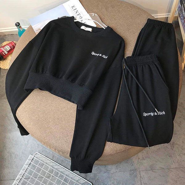 new spring fall 2021 female piece fashion card print sportwear suits ladies hoodies pants loose training high jogger pant khsq, Black;white
new spring fall 2021 female piece fashion card print sportwear suits ladies hoodies pants loose training high jogger pant khsq, Black;white