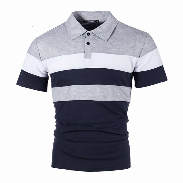 2020 short sleeve chest three stripes matching color fashion men's polo shirt, White;black
2020 short sleeve chest three stripes matching color fashion men's polo shirt, White;black