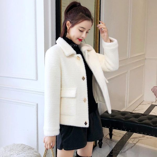 women's wool & blends 2021 winter elegant mink velvet woolen coat women warm soft thick fur jacket female plush overcoat casual outerwe, Black
women's wool & blends 2021 winter elegant mink velvet woolen coat women warm soft thick fur jacket female plush overcoat casual outerwe, Black