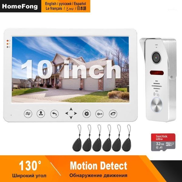 

video door phones homefong phone wired intercom for home 10 inch monitor doorbell camera support motion detect record/cctv camera1