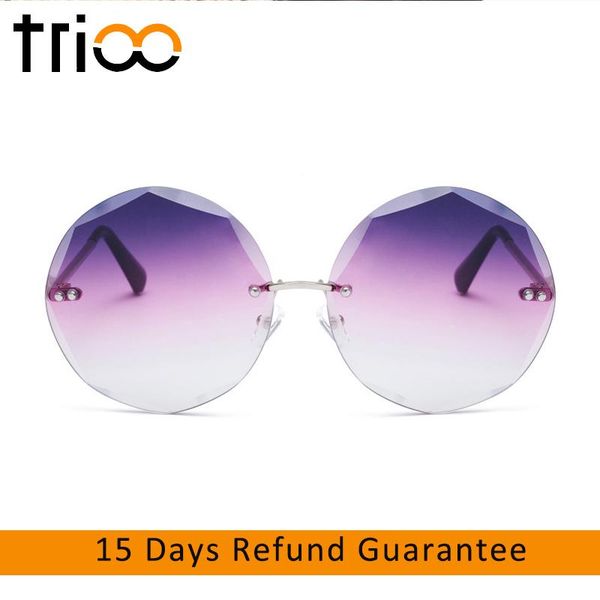 sunglasses trioo rimless round sun glasses for women vintage fashion designer shades female brand retro, White;black
sunglasses trioo rimless round sun glasses for women vintage fashion designer shades female brand retro, White;black