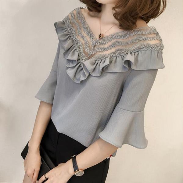 women's blouses & shirts 2021 short sleeve chiffon women blouse lace patchwork shirt white v-neck hollow out plus size 4xl blusas1
women's blouses & shirts 2021 short sleeve chiffon women blouse lace patchwork shirt white v-neck hollow out plus size 4xl blusas1